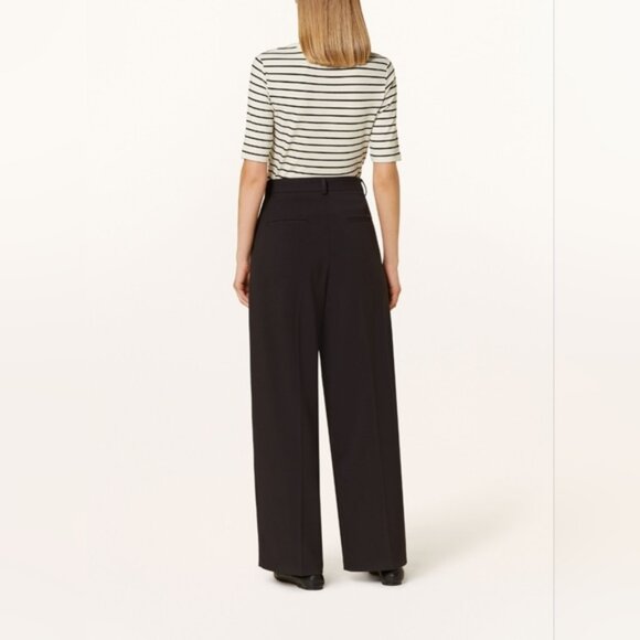 Mango Pants - Mango Suit Wide Leg Flare High Rise Belted Palazzo Pants 4